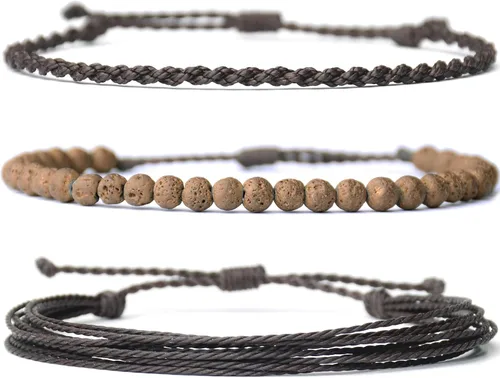 Miniatura 55 de Pulsera curativa hecha a mano con cuentas de piedra natural, regalo para hombres, pulsera de cuerda ajustable
