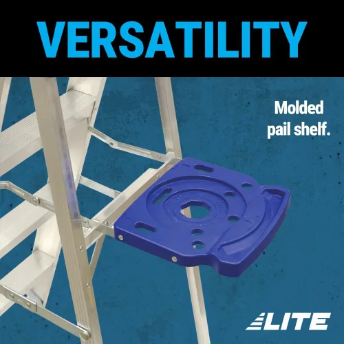 Miniatura 3 de LITE Escalera de aluminio de 4 pies con bandeja de herramientas, capacidad de carga de 250 libras, tipo I, LP-2111-04