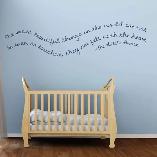 Miniatura 6 de Calcomanía de pared para cuarto de bebé, fieltro con el corazón, decoración de pared de vinilo con el principito para habitación del bebé