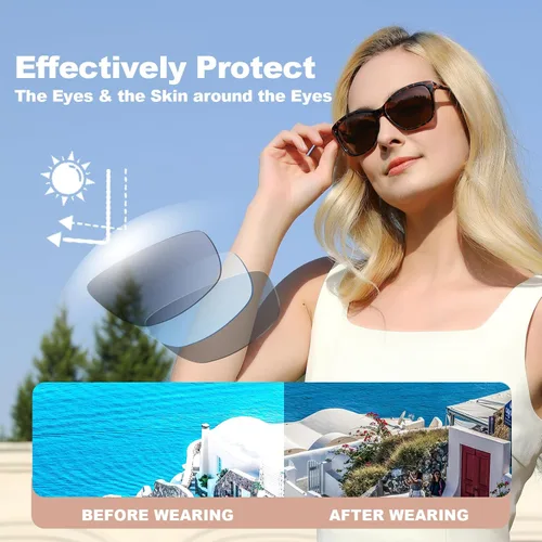Miniatura 4 de Gafas de sol bifocales de lectura premium para mujeres, lectores de sol retro Cateye con protección UV400, tonos clásicos negro y tortuga