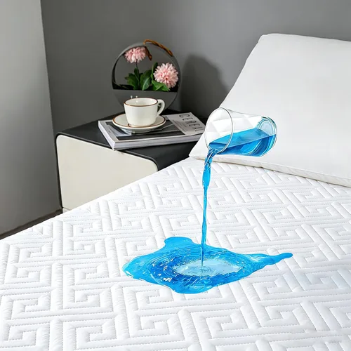 JOSOP Protector de colchón acolchado individual de 325 GSM, 100% impermeable, sábana bajera absorbente hasta 20 bolsillos profundos, suave,