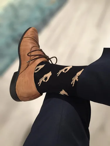 Miniatura 4 de Balanced Co. calcetines de vestir con diseño del juego del círculo, calcetines de algodón, estilo informal, divertidos