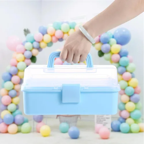Miniatura 4 de Caja Organizadora Plegable Versátil de Tres Capas de 11(pulg), Ideal para Arte y Manualidades, Juguetes, Suministros de Costura, Joyería