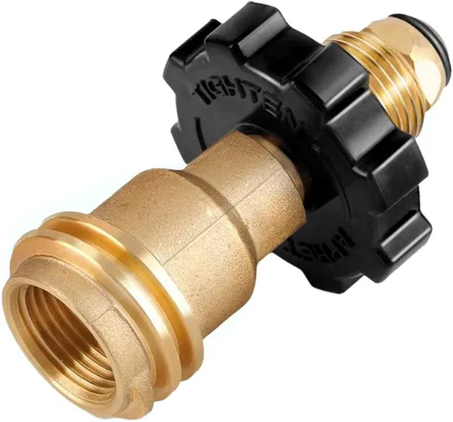 Hooshing Adaptador de tanque de propano de ajuste universal que convierte la válvula de servicio de tanque POL LP a QCC1/tipo 1 con llave antigua a
