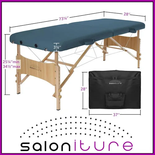 Miniatura 7 de Saloniture Mesa de masaje plegable portátil básica - azul