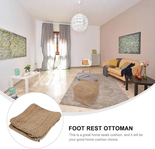 Miniatura 8 de UPKOCH Funda de cojín gruesa de lino y algodón para silla, 15.74 x 15.74 x 10.62 pulgadas, estilo japonés, funda para asiento otomano, sin relleno