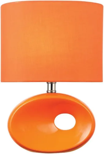 Lite Source LS-22315ORN Hennessy - Lámpara de mesa, 5 x 9 x 12.5 pulgadas, cerámica, tela, naranja