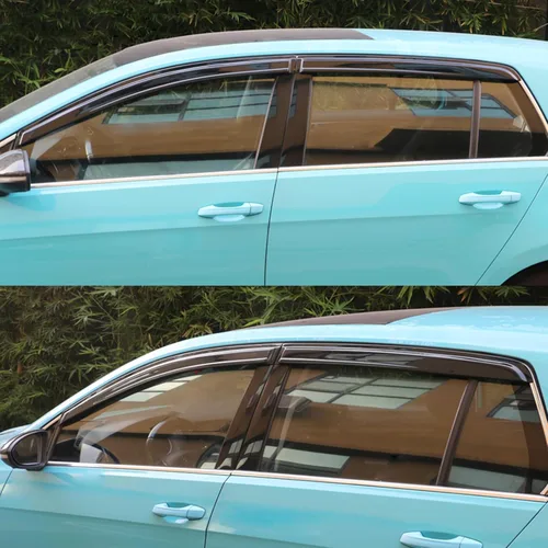 Miniatura 3 de IKON MOTORSPORTS Viseras de ventana compatibles con Volkswagen Golf MK7 2015-2019, color humo oscuro, estilo de fábrica, acrílico para lluvia