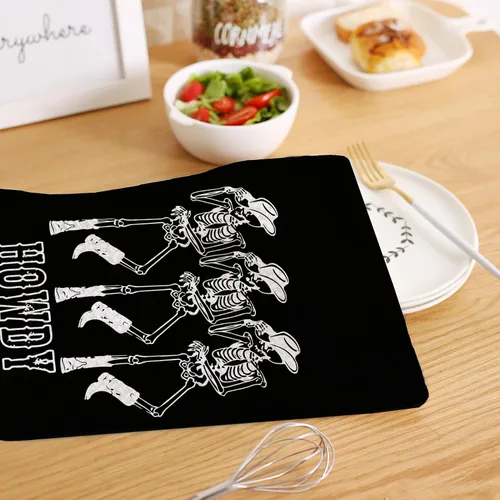 Miniatura 3 de HIWX Toallas de mano de Halloween, toallas de cocina de Halloween, diseño de esqueleto Howdy Preppy de Halloween, toallas de cocina decorativas