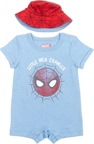 Miniatura 2 de Marvel Vengadores Spider-Man - Mameluco para bebé y sombrero de sol para recién nacido a bebé
