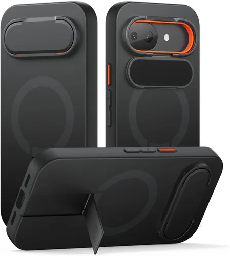 Miniatura 21 de SURITCH Funda para teléfono Google Pixel 9 Pro XL, compatible con MagSafe, funda protectora con cubierta de cámara y soporte de metal ajustable