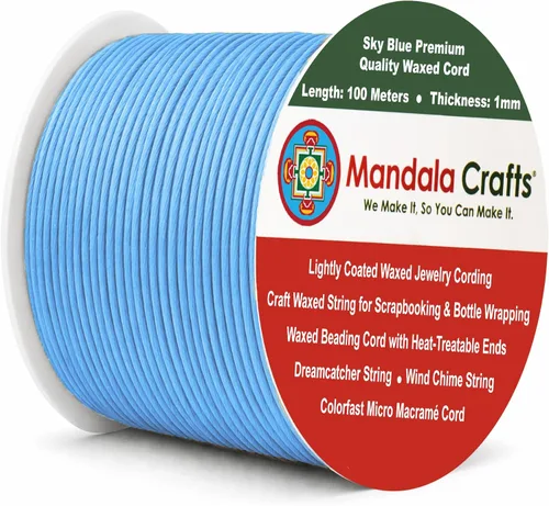 Miniatura 53 de Cuerda Mandala Crafts 0.03 pulgadas 109 yardas para hacer joyería, artesanía, macramé, cuerda de algodón encerado Negro