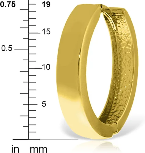Miniatura 2 de Galaxy Gold GG Pendientes de aro de oro macizo de 14 quilates de 0.748in de diámetro
