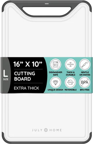 Miniatura 11 de Tabla de cortar para cocina, tabla de cortar de plástico, tabla de cortar apta para lavavajillas con ranuras para jugos para carne, verduras, Negro
