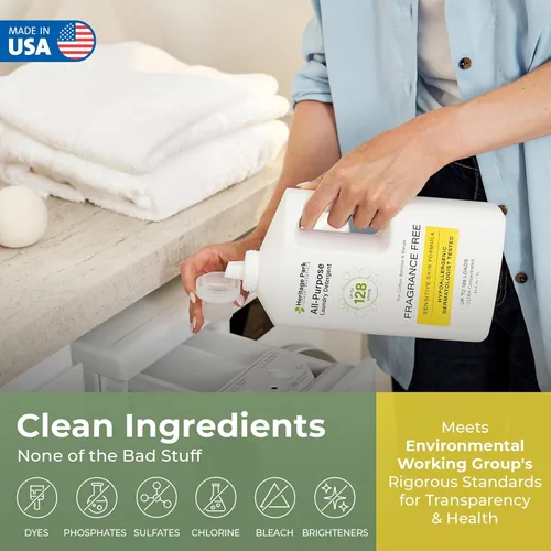 Miniatura 3 de Heritage Park - Detergente de lujo para ropa Detergente para ropa natural y enzimático probado por dermatólogos, a base de plantas, respetuoso
