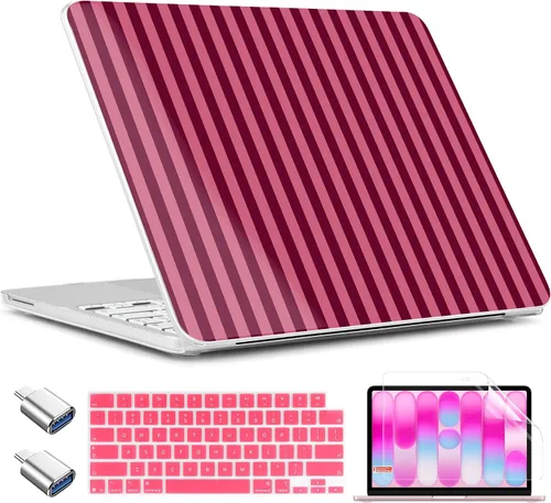 Miniatura 29 de TWOLSKOO Funda para MacBook Neo de 13 pulgadas 2026 A3404 A18 Pro Chip, carcasa rígida de plástico con adaptador tipo C, 2 fundas para cámara web