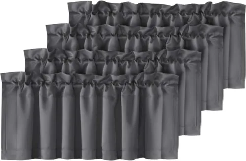 Miniatura 59 de H.VERSAILTEX - Cenefa térmica para ventana con dobladillo para barra, para oscurecer las habitaciones; ideales para la cocina, 52” x 18” Gris paloma