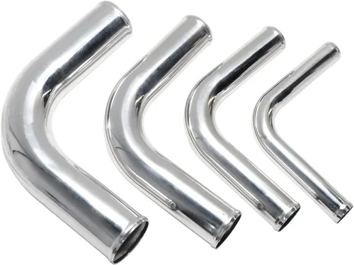 Miniatura 7 de Codo de 90 grados OD 4" (102mm) Longitud de la pata 8" (203mm) Tubo de intercooler de aluminio pulido para tubería de admisión de aire