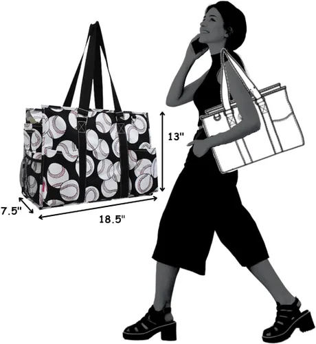Miniatura 4 de NGIL Bolsa de mano con cremallera y bolsillos exteriores para mujeres trabajadoras, profesores, enfermeras y madres, diseño en Estados Unidos