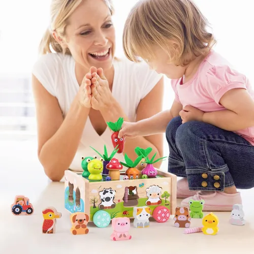 Miniatura 7 de KMTJT Montessori - Juguetes de madera para niños y niñas de 1, 2 y 3 años, juguetes de clasificación de formas, regalos de primer cumpleaños