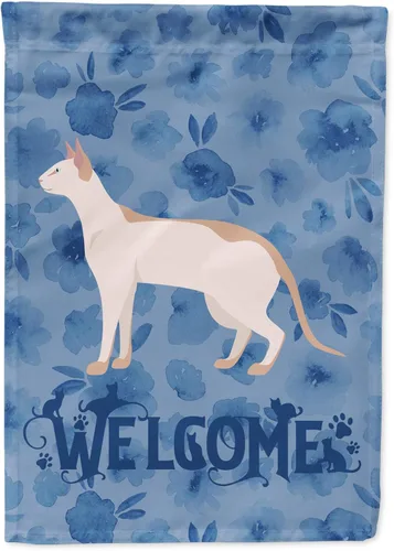 Miniatura 168 de Caroline's Treasures CK4813CHF - Bandera de bienvenida con gato abisinio azul, manga grande, para porche, para colgar en la pared, poliéster