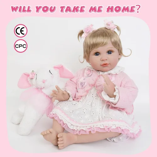 Miniatura 5 de Muñecas de Bebé Reborn Realistas - Muñeca de Bebé Realista de 22 pulgadas Flexible y Suave con Accesorios de Juguete de Alimentación Bebé Niña