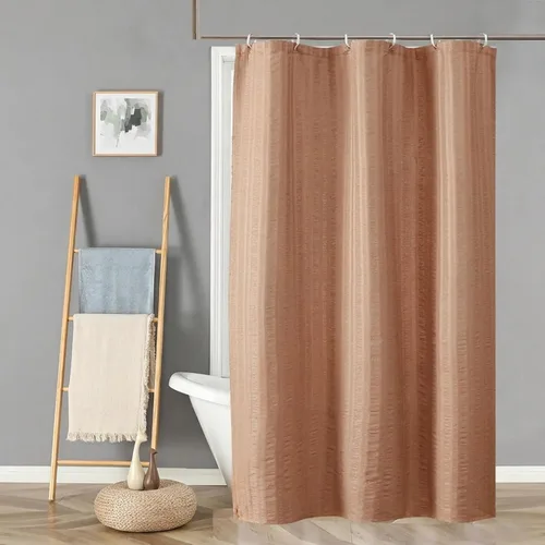 Miniatura 54 de Aiyufeng Moga - Cortina de ducha verde salvia, cortinas de ducha texturizadas en relieve 3D para baño, cortina de baño de tela de poliéster de lujo
