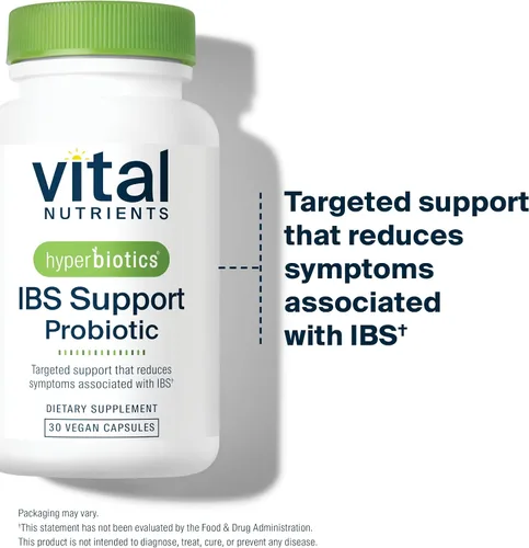 Miniatura 4 de Hyperbiotics Vital Nutrients IBS Probiotic Reduce los síntomas del SII Probiótico vegano clínicamente estudiado para aliviar el SII