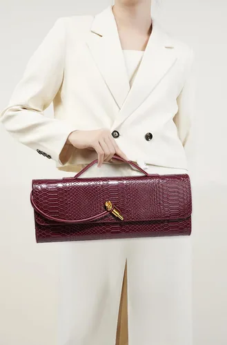 Miniatura 2 de Bolso de mano de cuero de moda para mujer, bolso de mano cruzado con estampado de cocodrilo