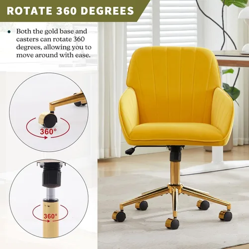 Miniatura 9 de Silla de escritorio de terciopelo para oficina en casa, moderna y bonita silla de trabajo para computadora con respaldo, silla de tocador tapizada