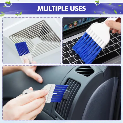 Miniatura 4 de Boao Paquete de 6 cepillos de bobina, aire acondicionado, condensador, limpieza de refrigerador, limpiador de bobinas HVAC, cepillo pequeño de Azul