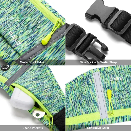 Miniatura 5 de VULKIT Cinturón delgado para correr para mujeres y hombres, soporte para teléfono celular para correr, riñonera de entrenamiento, bolsa de correr