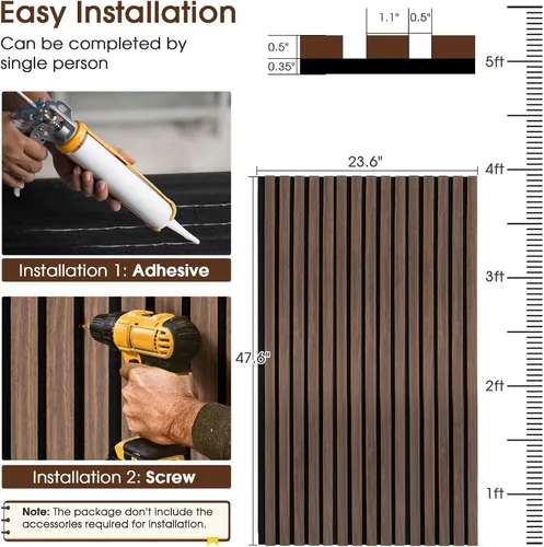 Miniatura 5 de Paneles de pared de madera acústica de 47.6 x 23.6 pulgadas, paneles de madera a prueba de sonido para paredes, panel acanalado 3D para decoración