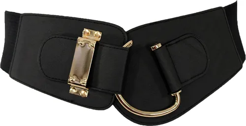 Miniatura 3 de TFJ - Cinturón ancho de moda para mujer, cintura alta, hebilla de gancho de metal dorado, talla XS, S, M, L, XL