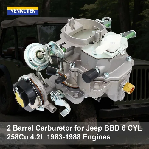 Miniatura 2 de NENKUTEN Carburador de 2 barriles para Jeep BBD 6 CYL 258Cu 4.2L Motores 1983-1988 Jeep CJ7 CJ5 Wagoneer Carburador de estrangulamiento automático