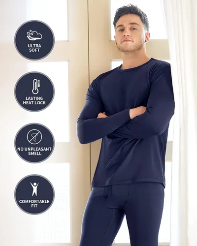Miniatura 2 de WEERTI Ropa interior térmica para hombre, capa base de tela polar con forro polar