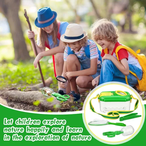 Miniatura 5 de Halloscume 4 juegos de atrapasueños para niños, estudiantes, kit de captura de insectos coleccionista de insectos con casa, red de mariposas