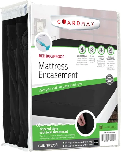Miniatura 25 de Guardmax Funda de colchón de punto con cremallera, tamaño Queen, impermeable y a prueba de chinches, ropa de cama cómoda, suave y silenciosa con 2