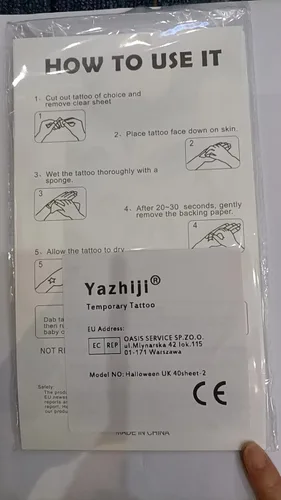 Miniatura 7 de Yazhiji 40 hojas de tatuajes temporales de Halloween, calabaza, bruja, azúcar, cráneo, tatuajes familiares, para mujeres, hombres, niños y niñas