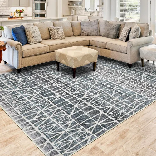 Miniatura 13 de Alfombra vintage lavable, de estilo bohemio, de 6 x 9 pies, para sala de estar, dormitorio, cocina, suave, antideslizante, plegable
