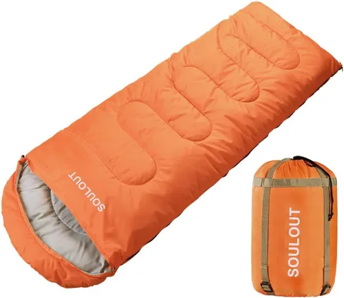 Miniatura 14 de Saco de dormir de 3 a 4 estaciones para adultos y niños, bolsa de camping ligera y cálida para clima frío con saco de compresión impermeable - Rosa