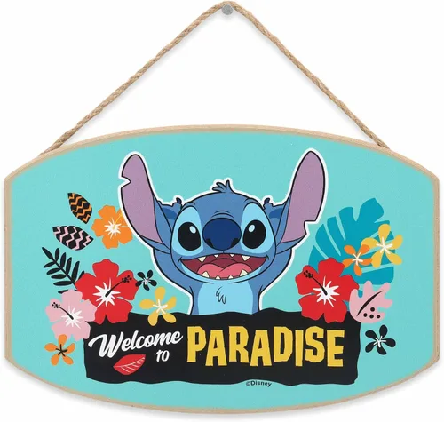 Miniatura 20 de Disney Lilo and Stitch Arte de Pared - Take It Easy Decoración de Pared de Madera Colgante para Dormitorio de Niños, Sala de Juegos o Sala de Cine