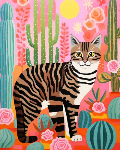 Miniatura 17 de Pintura por números, corte de pelo de gato negro, lienzo profesional con pinceles, pinturas acrílicas, divertido graffiti de animales, pintura por