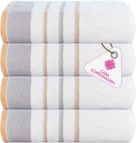Miniatura 153 de CASA COPENHAGEN Juego de 6 toallas de palomitas de maíz, color azul polvoriento, 21.16 oz/m², 2 toallas de baño, 2 toallas de mano y 2 toallas