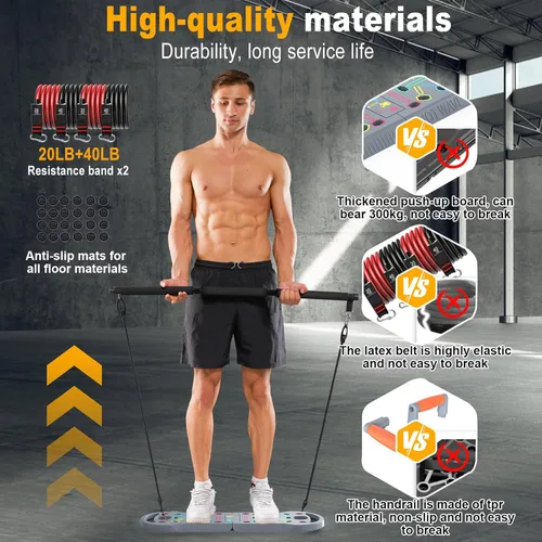 Miniatura 3 de HOTWAVE Push Up Board Fitness, Portable Foldable 20 in 1 Push Up Bar at Home Gym, Pushup Handles for Floor. Professional Strength Training Equipment