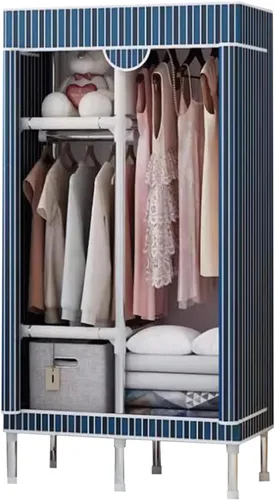 Miniatura 10 de large closets Portable Wardrobe Closet with Pattern Cloth Cover Closets for Bedroom Hanging Closet Saves Space Steel Rack Large Closet Space-saving