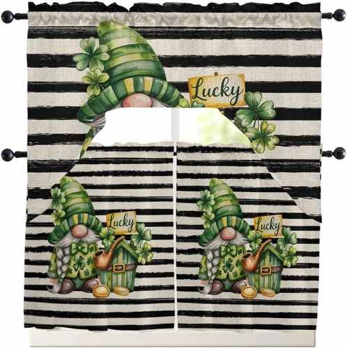 Miniatura 11 de Cortinas de cocina con cenefa de Pascua, cenefa con bolsillo para barra, paneles de cortina para dormitorio, sala de estar, baño, cafetería