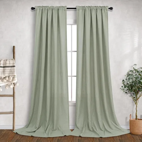 Miniatura 20 de Cortinas blancas puras de 38 pulgadas de ancho para dormitorio, juego de 2 paneles de cortinas de privacidad con bolsillo para barra, cortinas