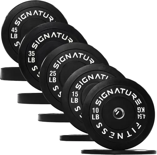 Miniatura 10 de Juego de placas olímpicas de amortiguación Fitvids, placas de peso de 2" para entrenamiento de fuerza y levantamiento de pesas, París o juego