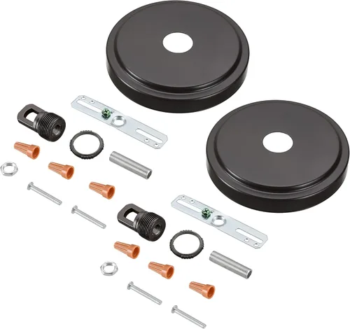 Miniatura 12 de Aspen Creative 21508-11 - Kit de lámpara de araña de transición y toldo con bucle para cuello, bronce aceitado, diámetro de 5-1/2 pulgadas, orificio